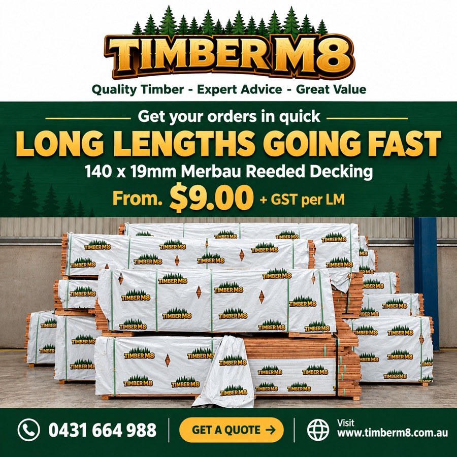 Timber M8 Facebook ad - long lengths going fast
